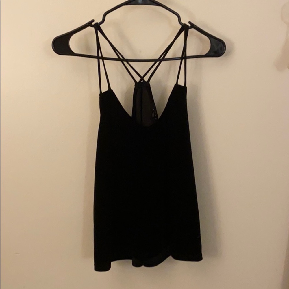 Black velvet tank top